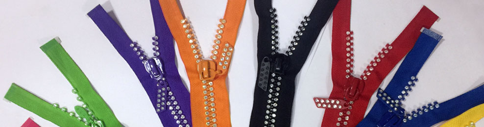 Custom Design Zircon Studded Zippers available in all Colors